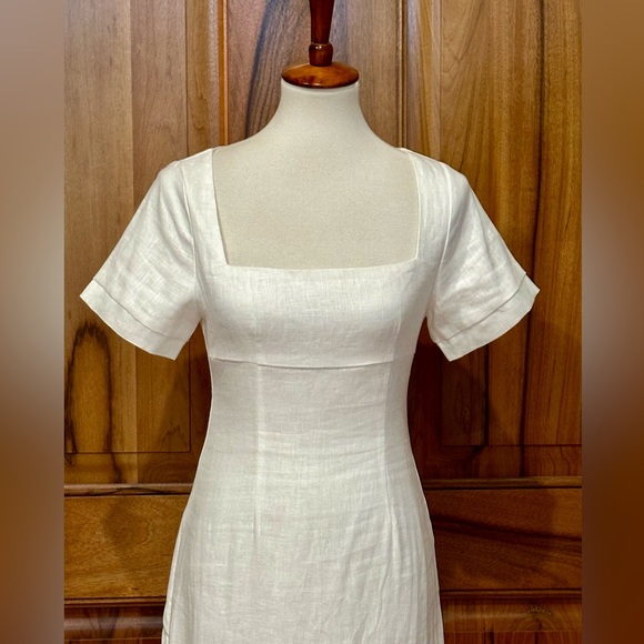 DISSH - Jamie White Linen Midi Dress - 4 - Picture 2 of 14